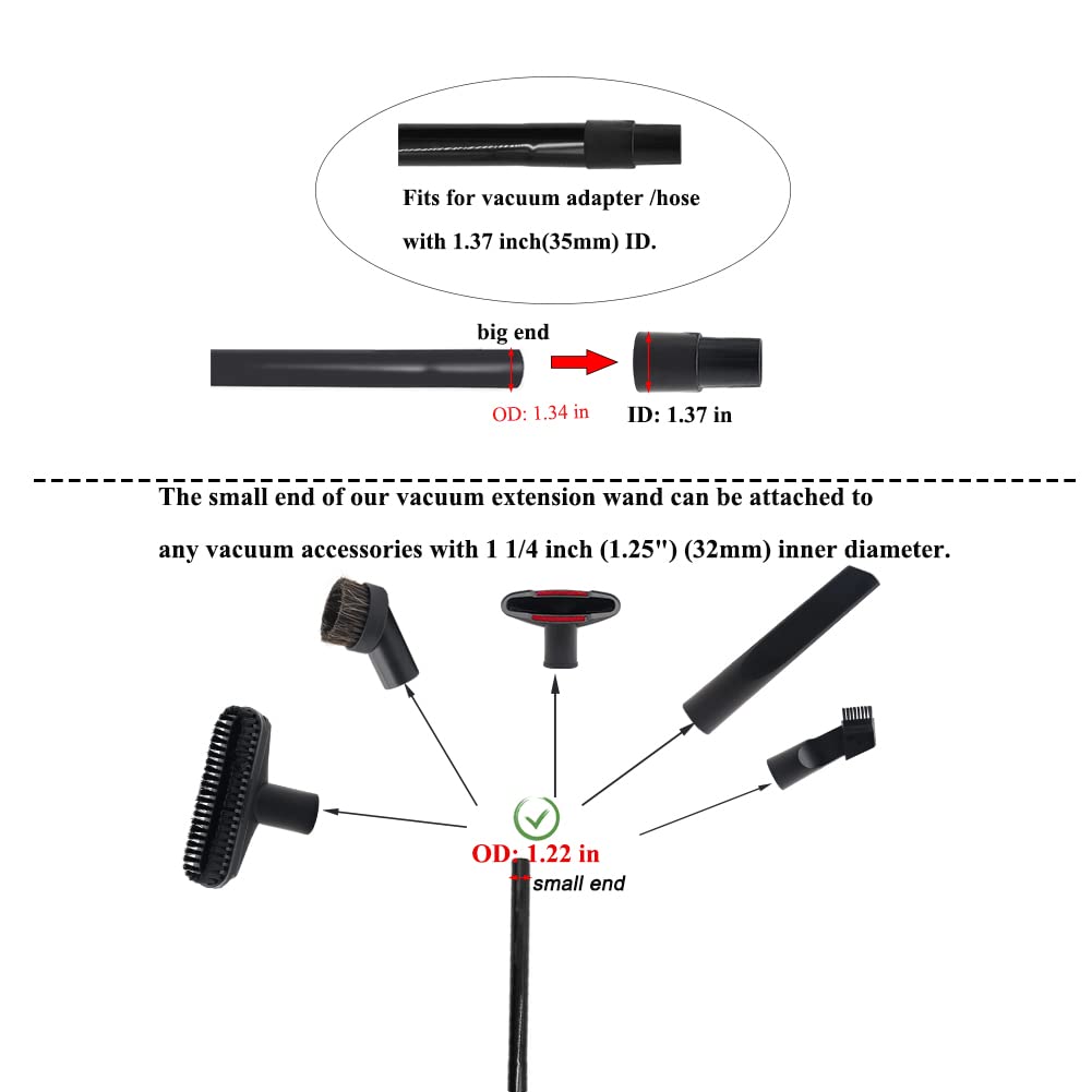 HUIAWAY extension wand reaches high ceilings and under furniture for thorough cleaning.