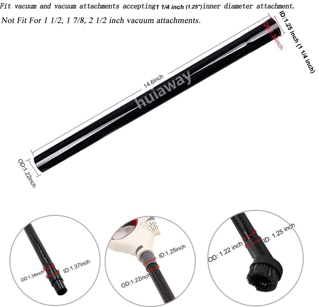 HUIAWAY extension wand small end connects to 1.25 inch attachments for precise cleaning.