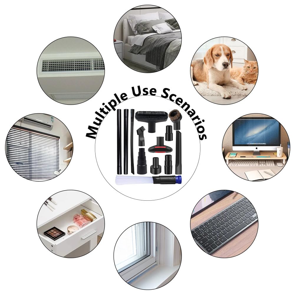 HUIAWAY upholstery dust brush combines with tools for comprehensive cleaning.