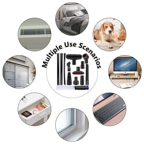HUIAWAY upholstery dust brush combines with tools for comprehensive cleaning.