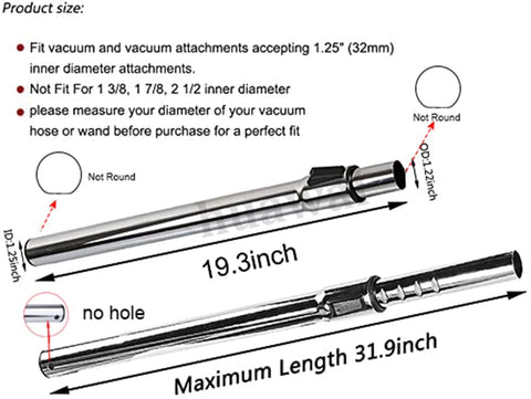 Huiaway wand extended to 31.9 inches for hard to reach cleaning
