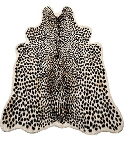 Huichenxing2021FURSTORE faux cheetah area rug top view with silky underfoot feel