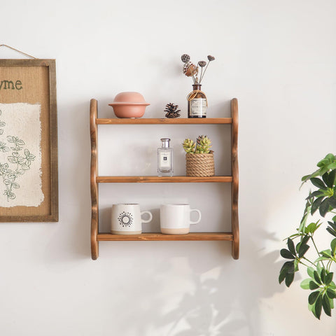 HuiDao three-tier wall shelf for books and decor storage display.