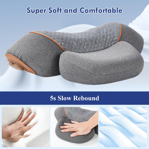 Huieo ergonomic memory foam contours to neck and shoulders for lasting comfort.