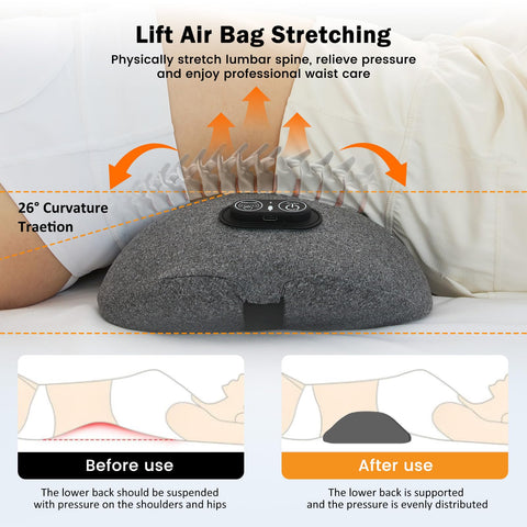 Huieo heat-therapy back massager in action, soothing warmth to ease lower-back soreness.