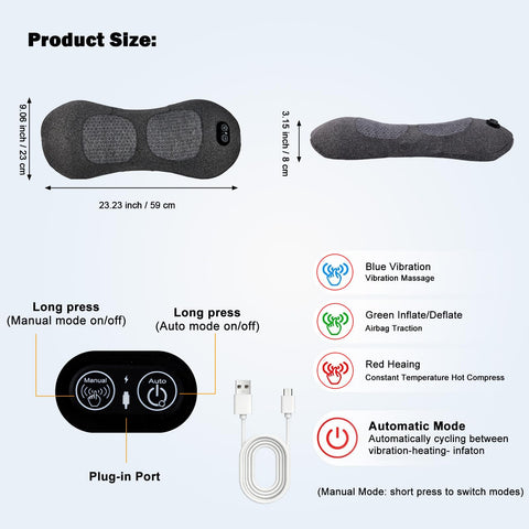 Huieo portable lumbar massager suitable for car, office, and travel.