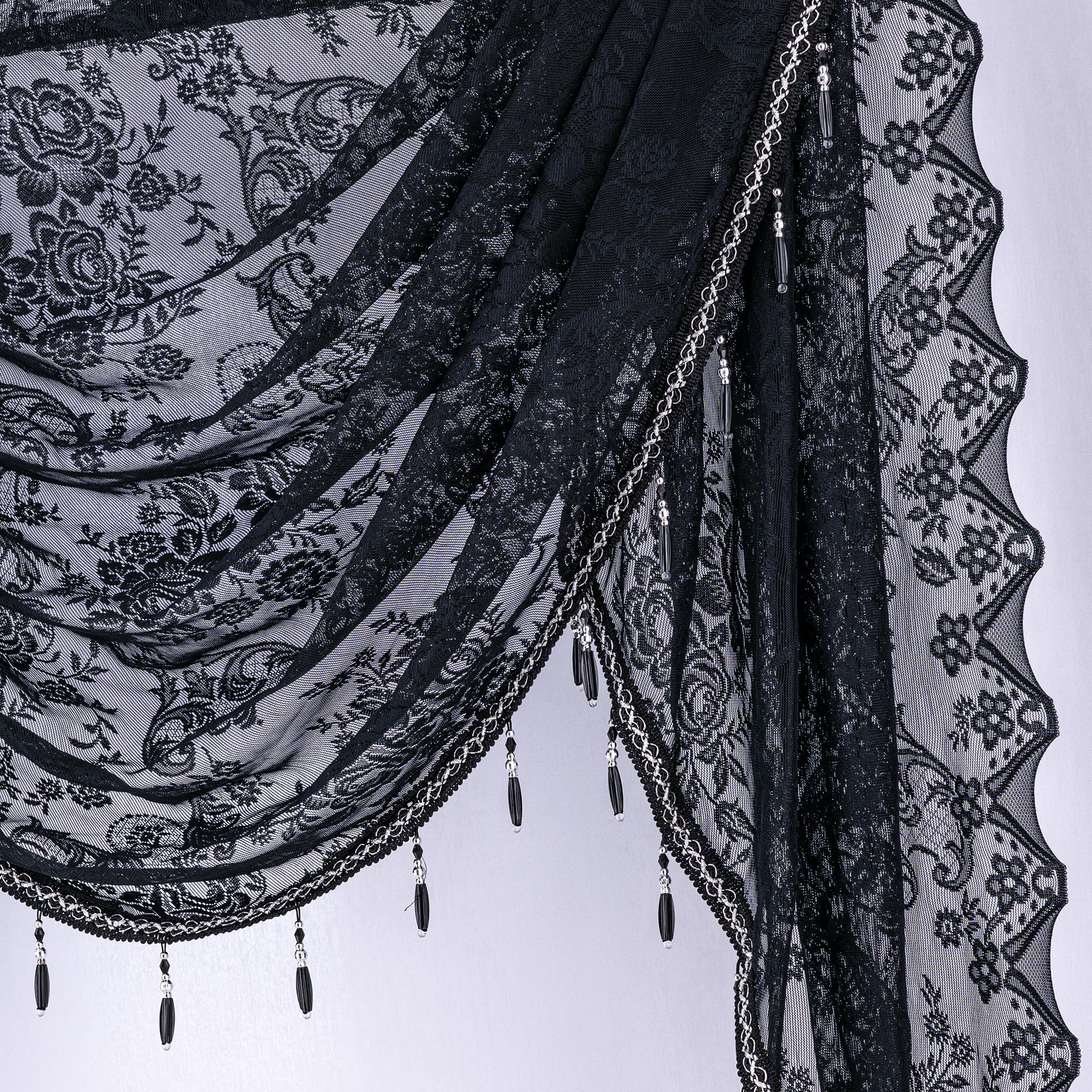 Huierxun rod pocket valance fits standard curtain rods easily