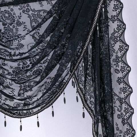 Huierxun rod pocket valance fits standard curtain rods easily