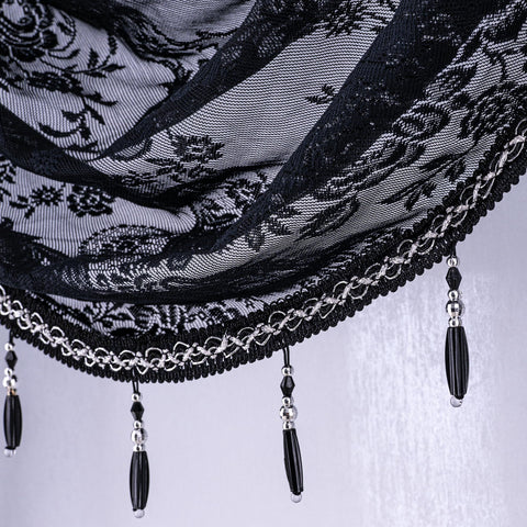 Huierxun semi-sheer window valance balances privacy and daylight