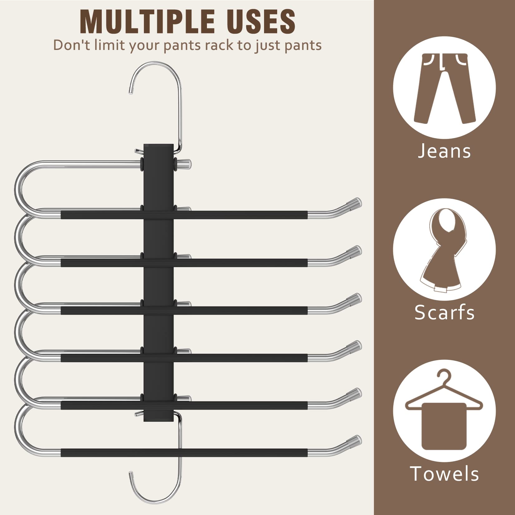 HUITEM open-ended design enables quick daily hanging.