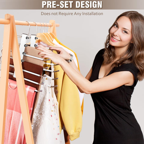 HUITEM open-ended pant hangers for easy loading and access