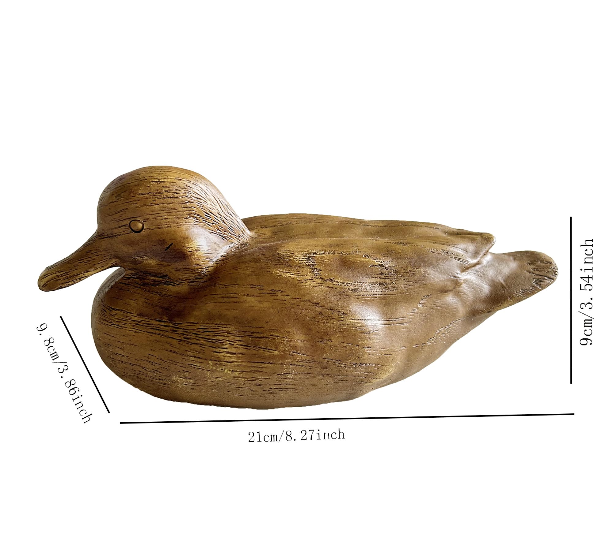 Huitony duck statue shows lifelike textures and color.