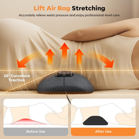 HuixinLine back massager pillow traction mode offers gentle spine stretch benefit.