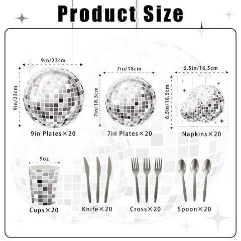 HUIYANFSY 7-inch disco ball plates brighten table settings.
