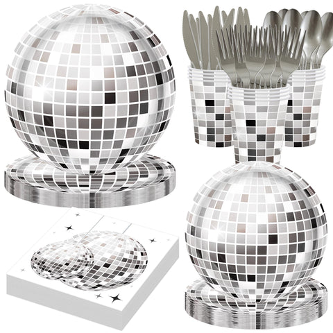 HUIYANFSY 9-inch disco ball plates add festive ambience for guests.