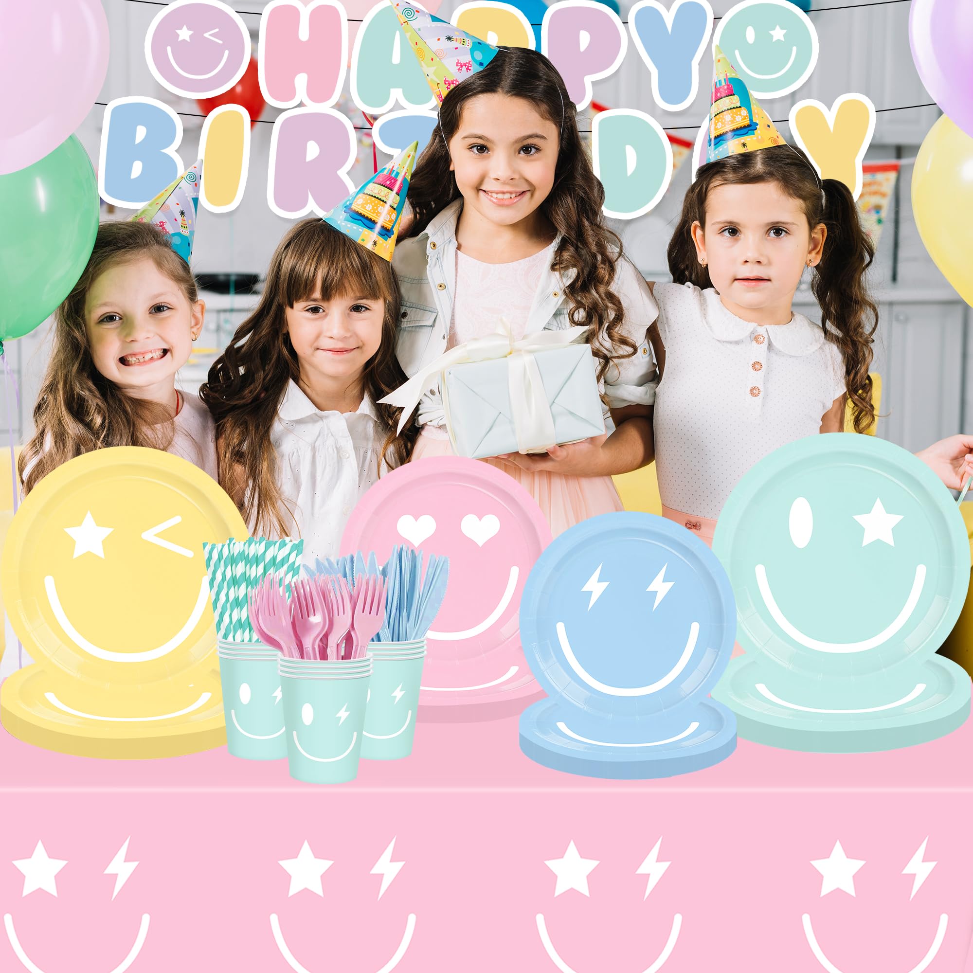 HUIYANFSY pastel smiley cups perfect for beverages and quick cleanup
