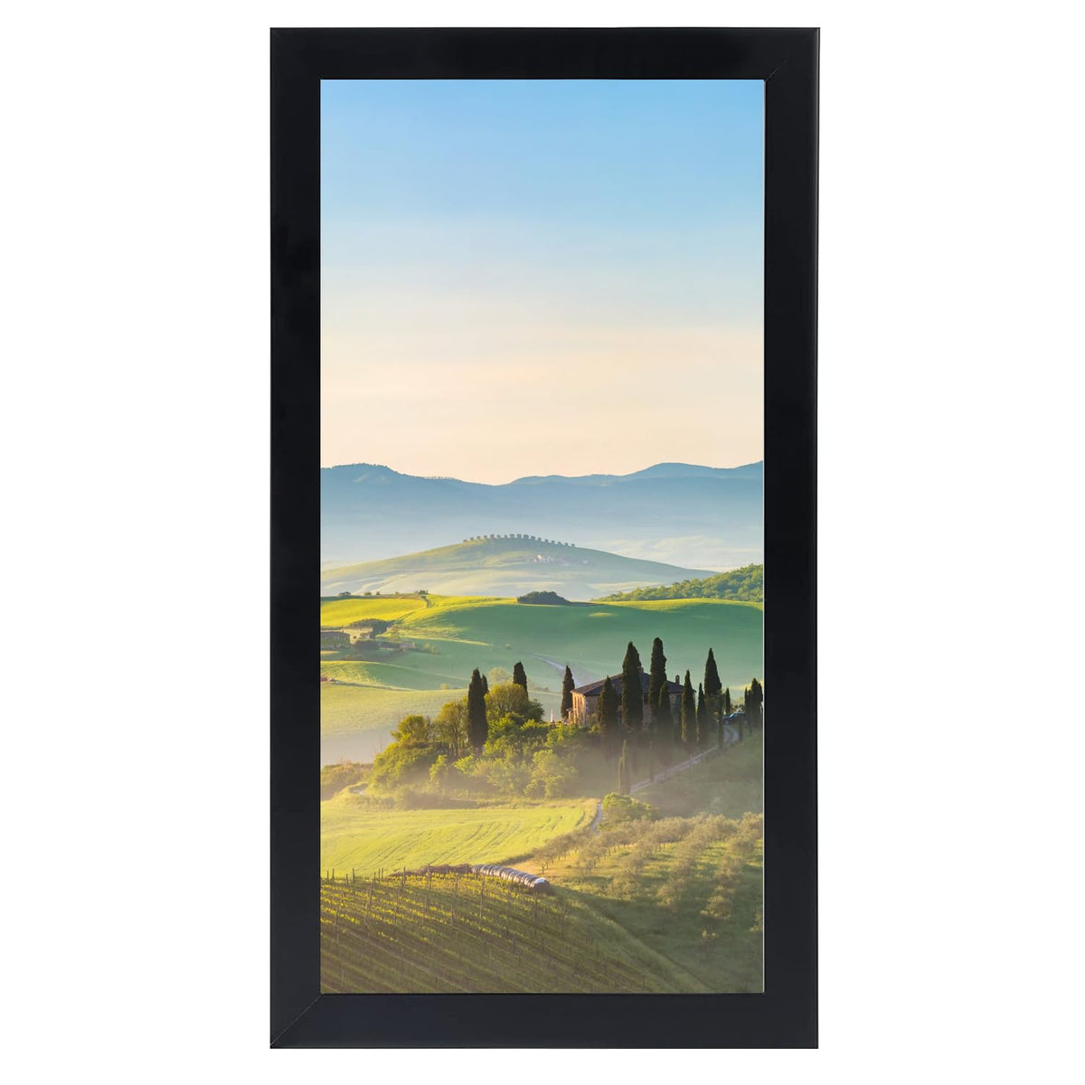 HUKONHEP 9x24 black frame front view for stylish wall display.