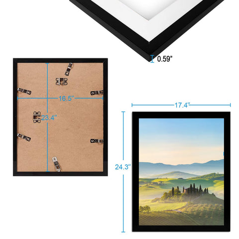 HUKONHEP black picture frame ideal for home or office decor.