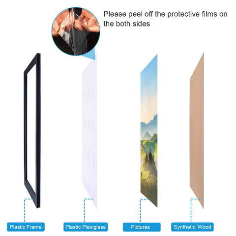 HUKONHEP plexiglass clear display for protected photos.
