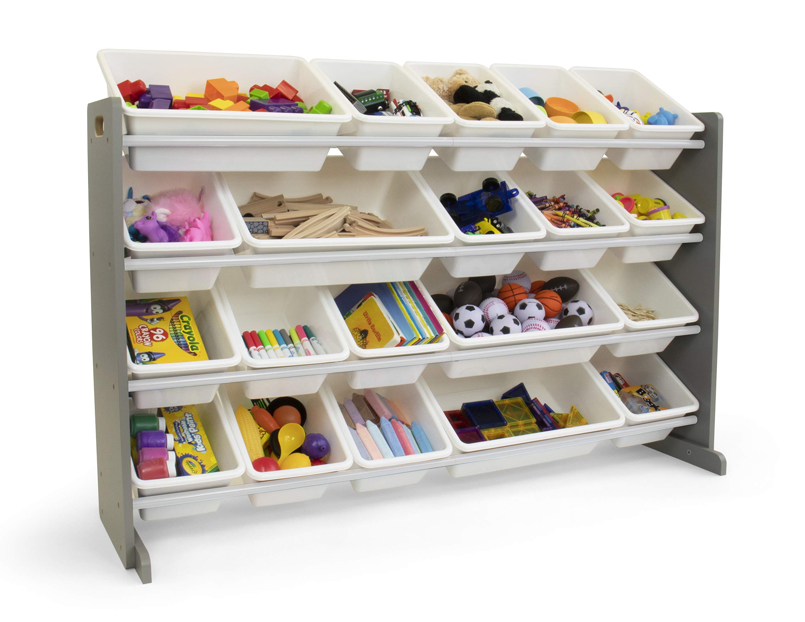 Humble Crew 20 removable bins keep toys neatly accessible for kids.