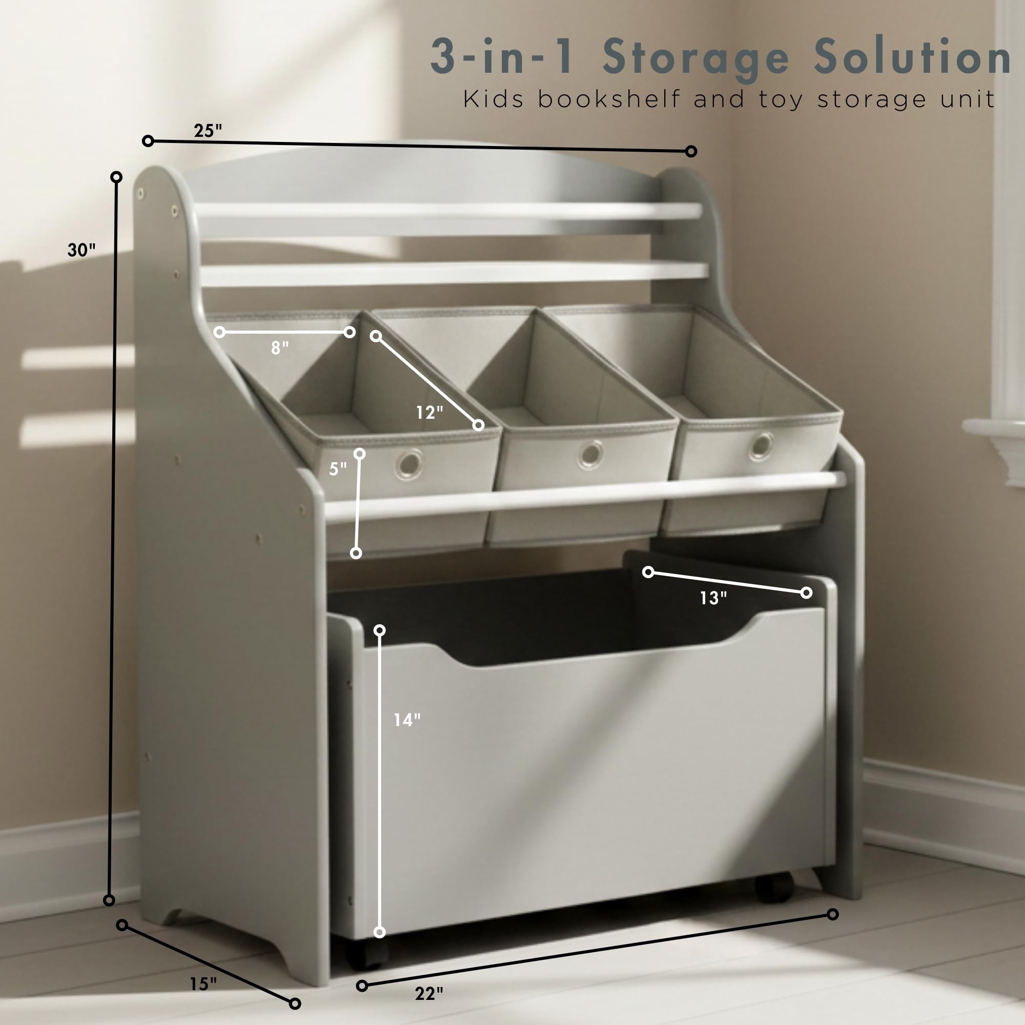 Humble Crew fabric bins are removable for versatile playtime organization