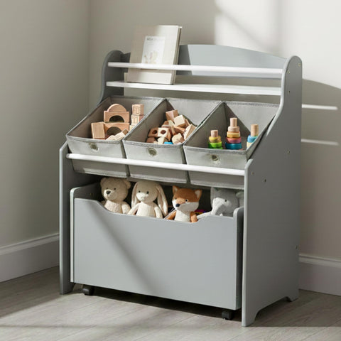 Humble Crew 3-in-1 top shelf shows books and decor for easy access