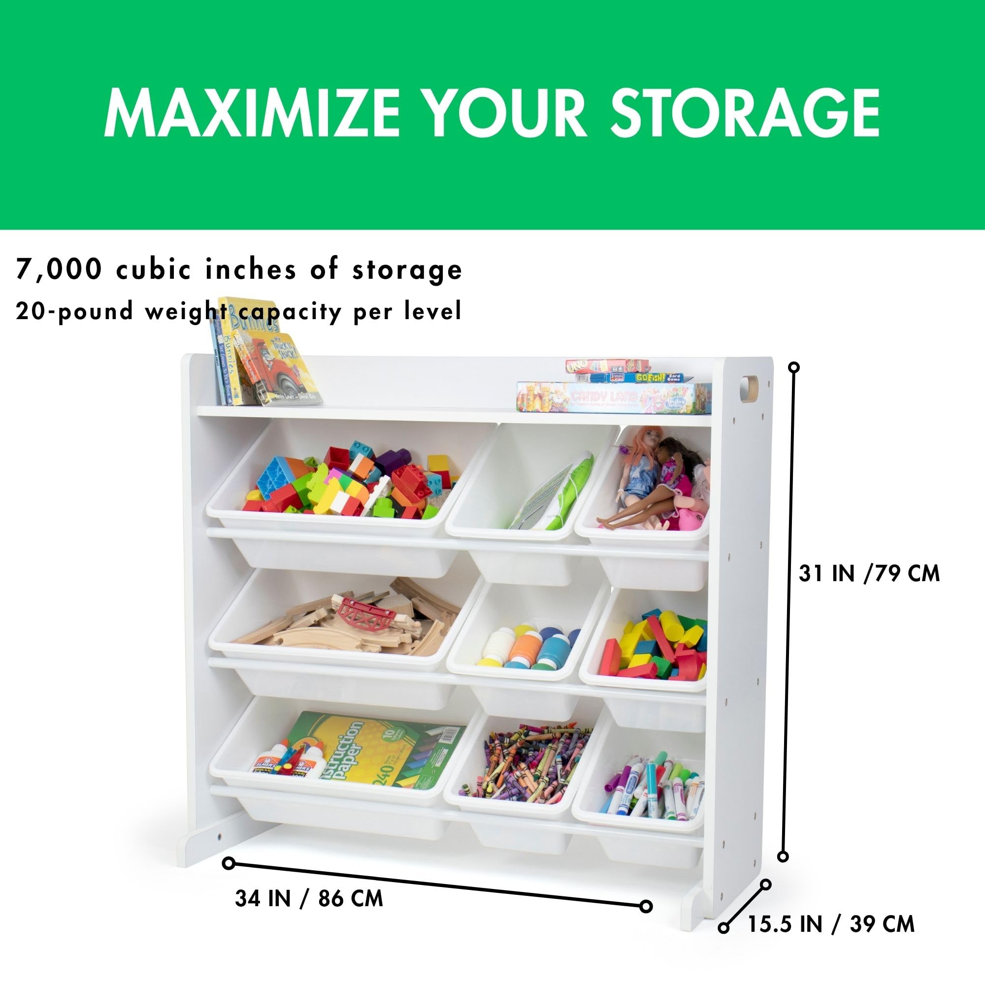 Humble Crew 3-tier design supports up to 20 lbs per shelf