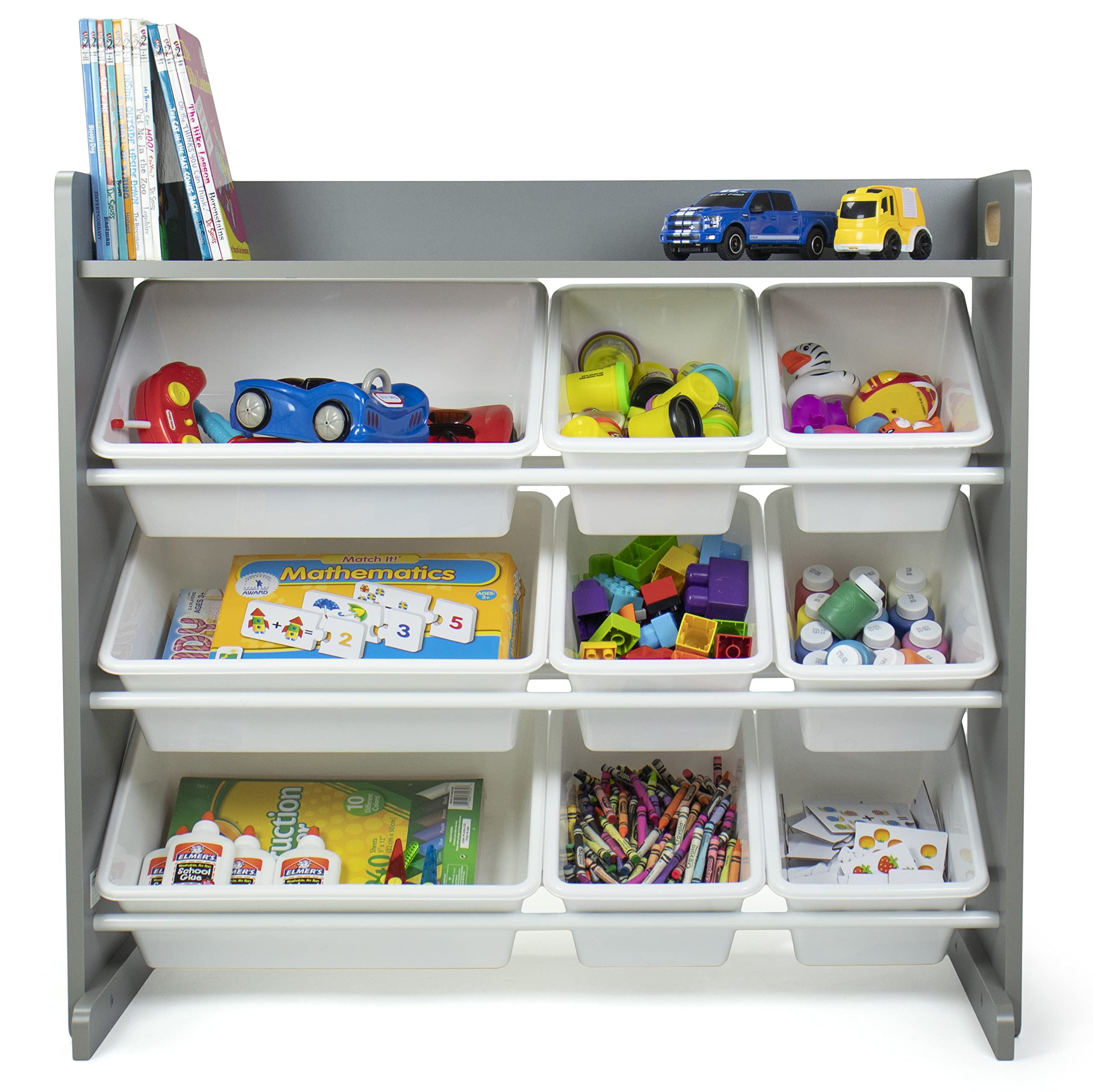 Compact Humble Crew rack fits smaller rooms while keeping toys organized.