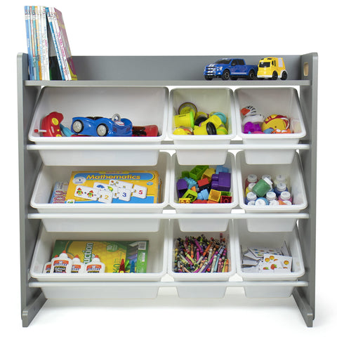 Compact Humble Crew rack fits smaller rooms while keeping toys organized.
