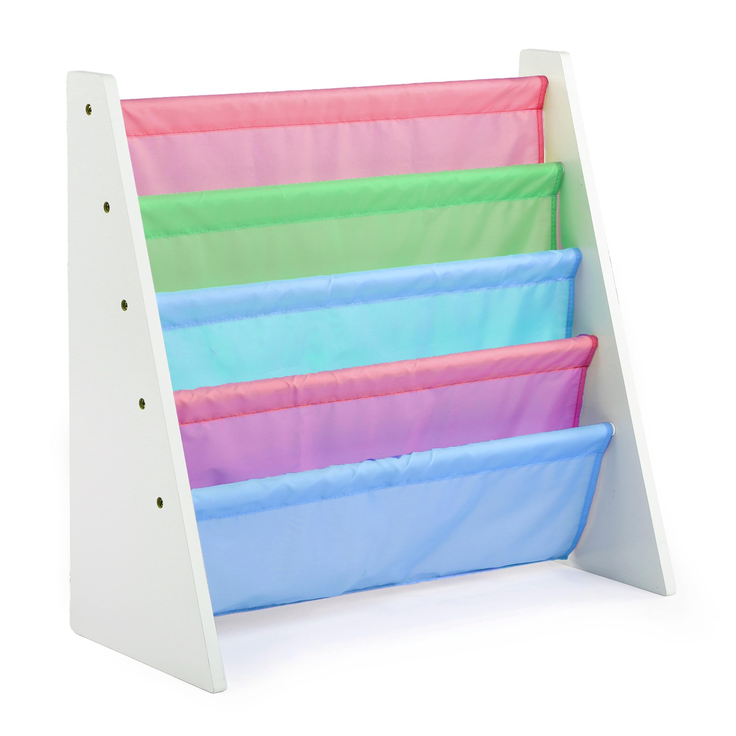 Humble Crew 4-Tier bookshelf front display helps kids pick books easily.