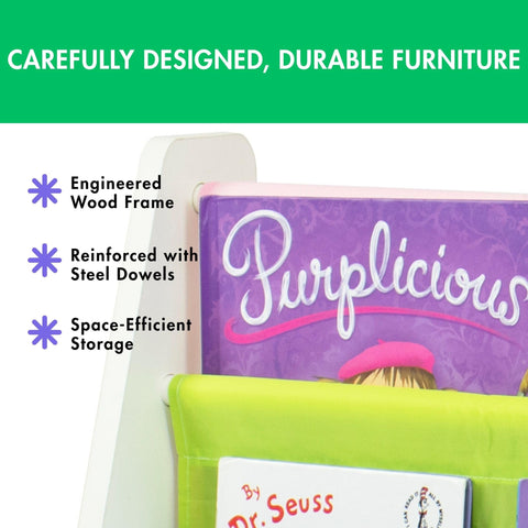 Humble Crew 4-Tier bookshelf in a cozy reading corner encourages independence.