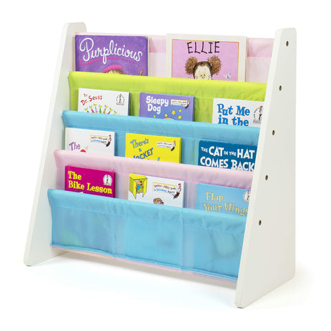 Humble Crew 4-Tier bookshelf side view fits neatly in small spaces.