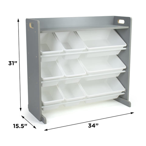 Durable Humble Crew engineered wood frame supports heavy toy storage.