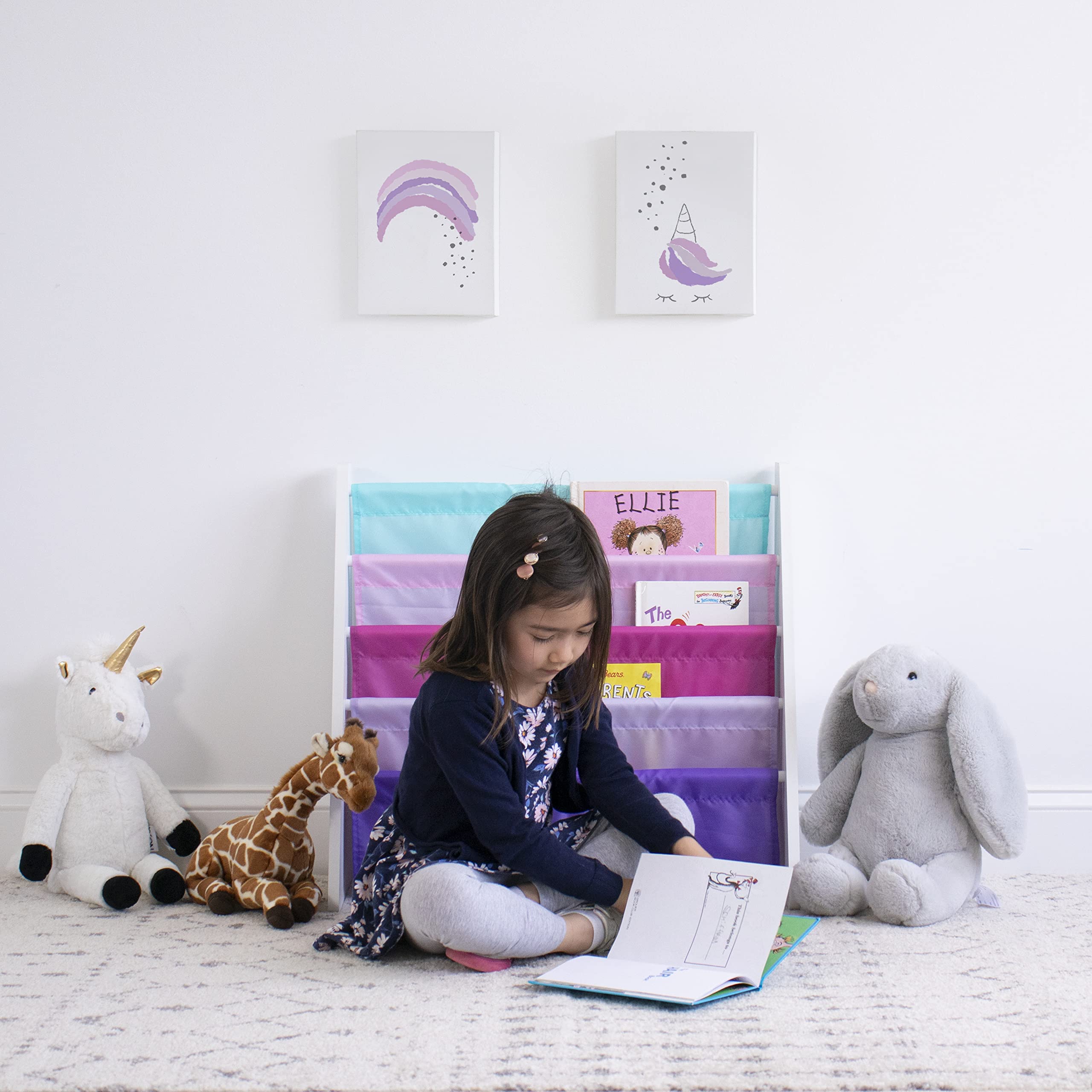 Humble Crew Kids Bookshelf easy-to-clean surfaces simplify cleanup after reading.