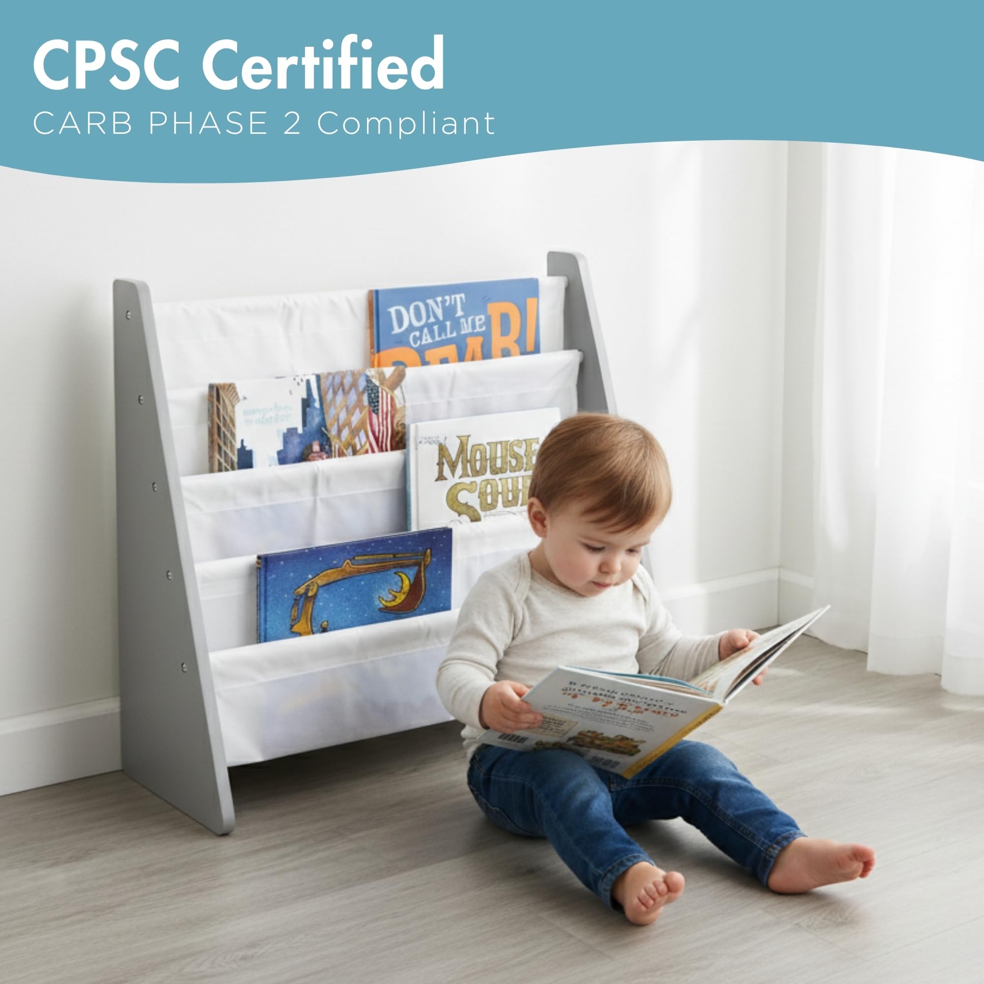Humble Crew Kids Bookshelf easy-clean surfaces for quick maintenance