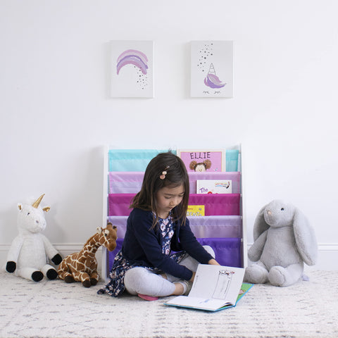 Humble Crew Kids Bookshelf easy-to-clean surfaces simplify cleanup after reading.