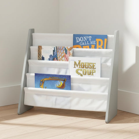 Humble Crew Kids Bookshelf four-tier layout keeping titles organized and reachable