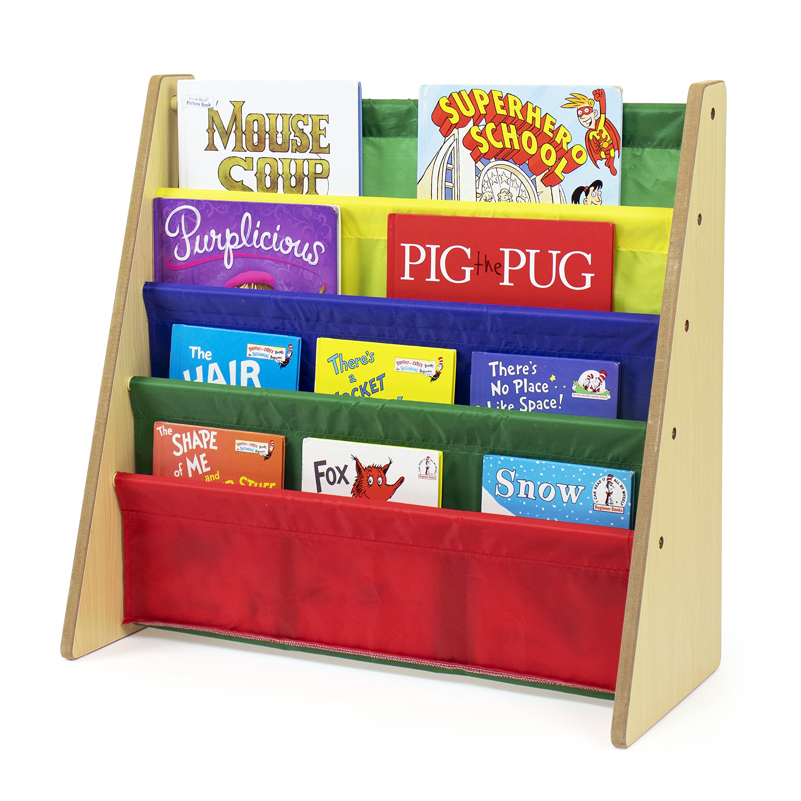 Humble Crew Kids Bookshelf four-tier storage keeps shelves organized and clutter-free