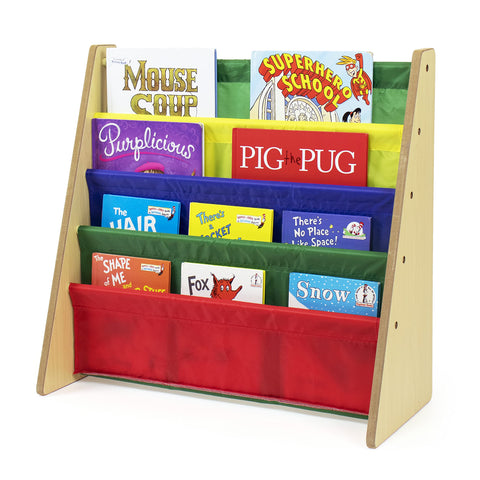 Humble Crew Kids Bookshelf four-tier storage keeps shelves organized and clutter-free