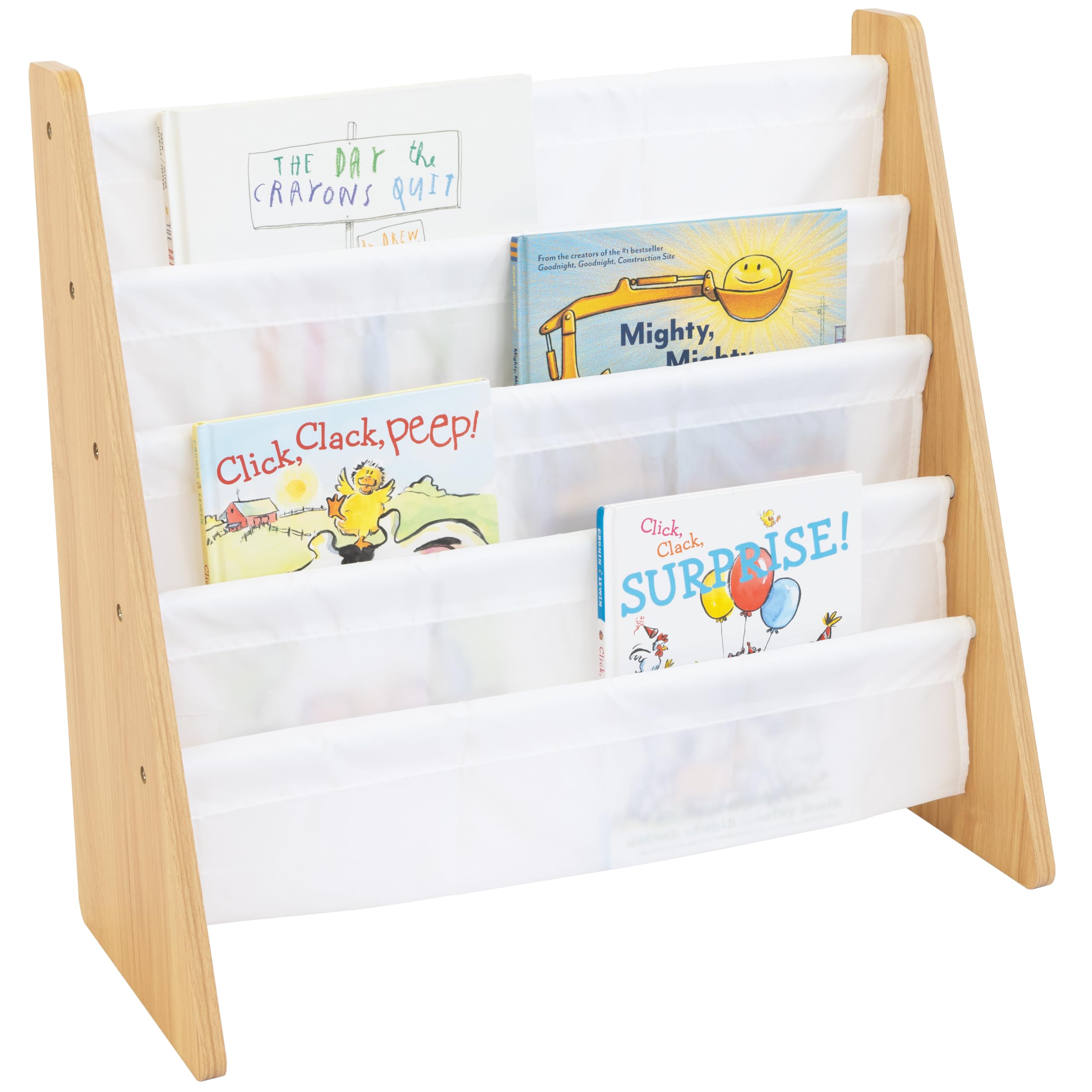 Humble Crew Kids Bookshelf front-facing display shows covers for easy self-selection.