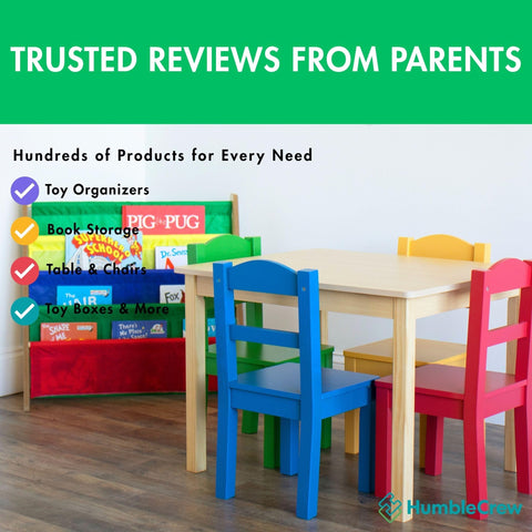 Humble Crew Kids Bookshelf natural wood primary finish complements any decor