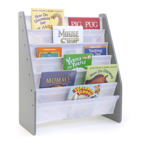 Humble Crew six-tier toddler bookcase keeps books organized and within reach for little readers.