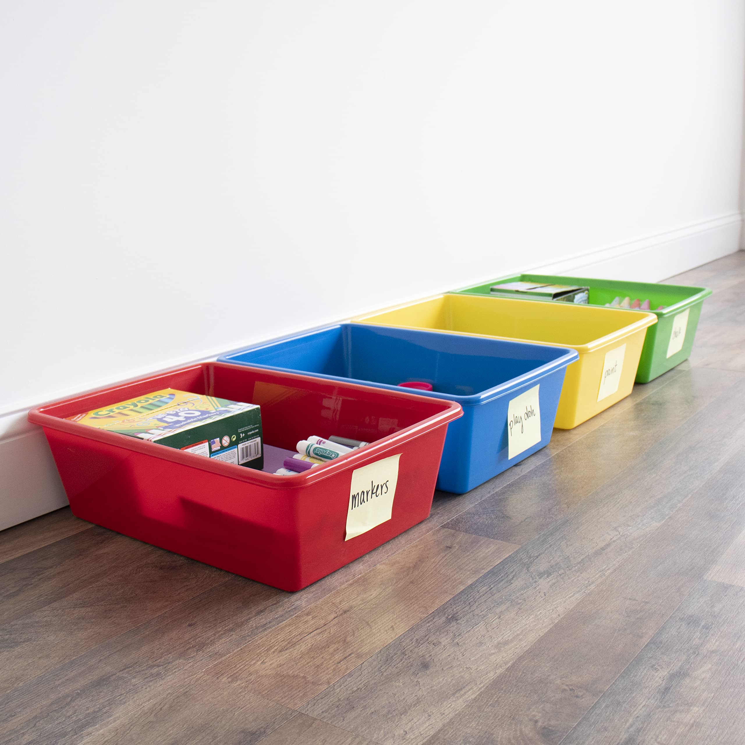 Humble Crew 12x16x6 inch bin provides ample space for blocks and plush toys.