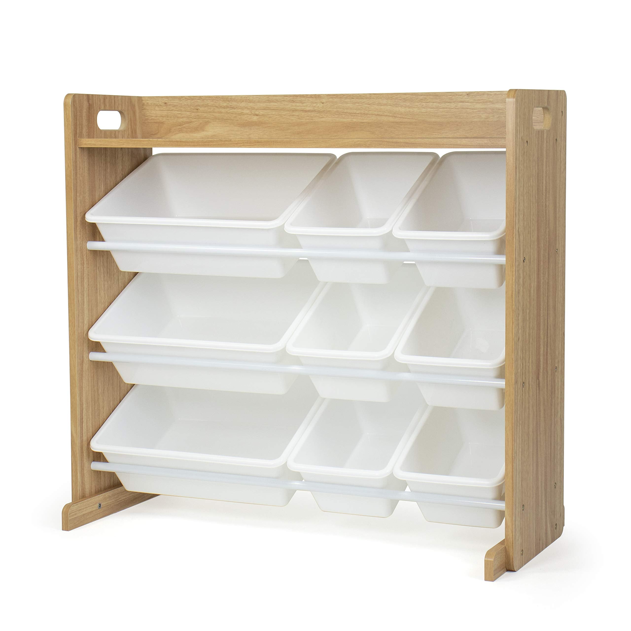 Humble Crew toy storage organizer with top shelf showing organized display area