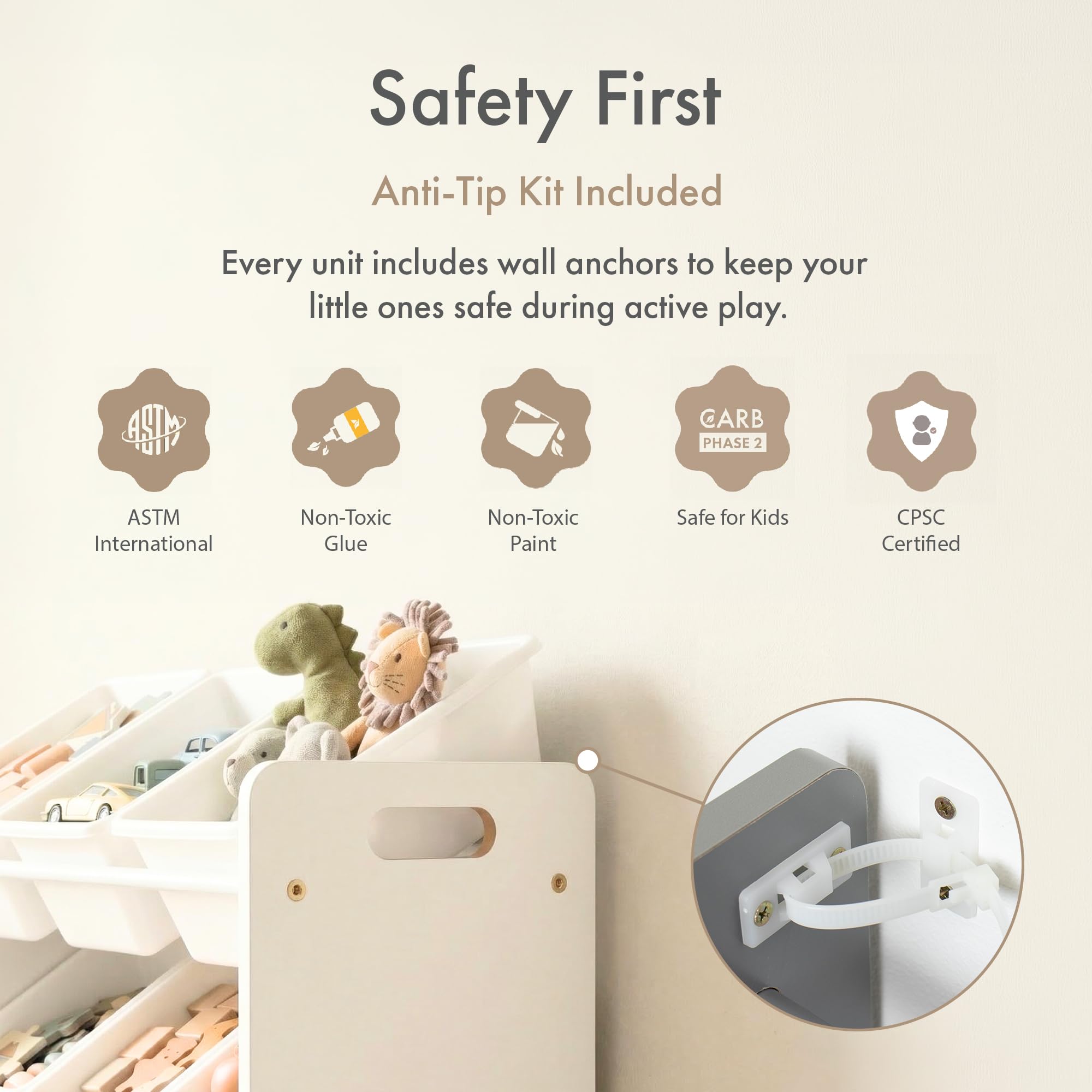 Humble Crew white-bin set blends with any decor and rooms.