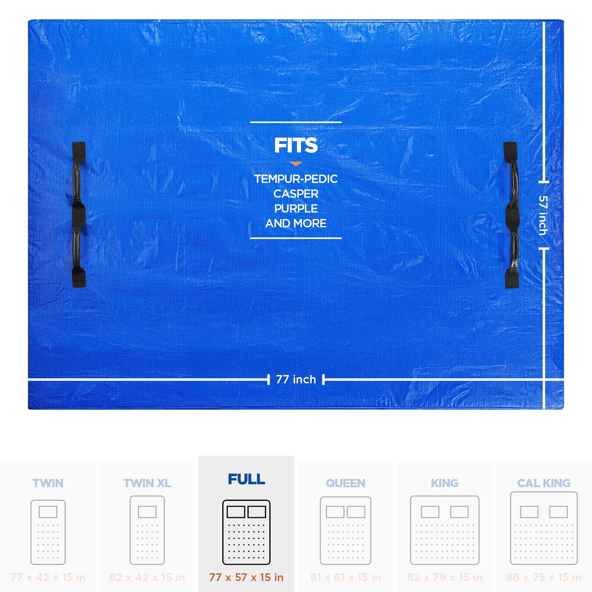 Versatile cover for mattress, box springs, or pillow tops during relocation.