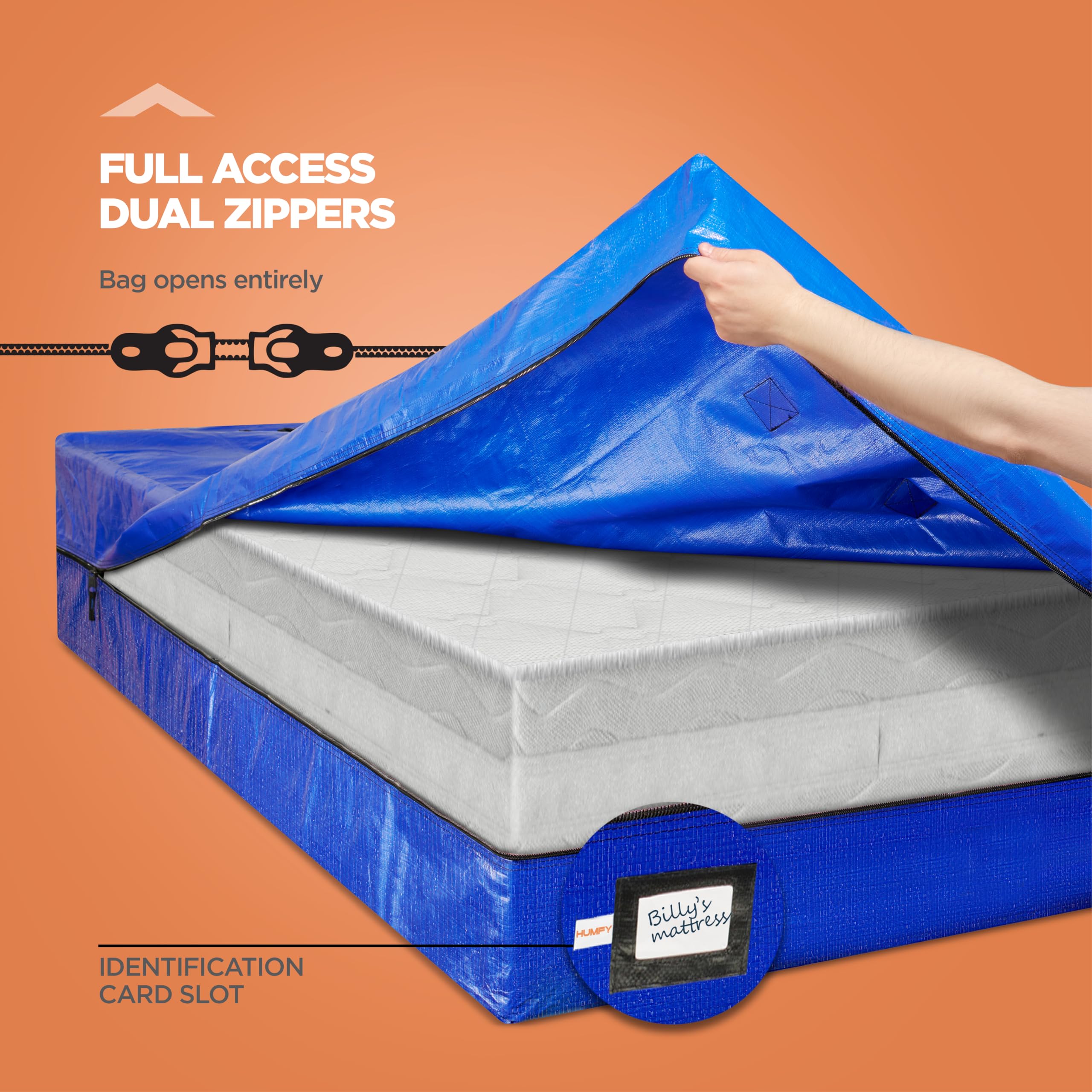 HUMFY multi use bag protects mattress, box springs, and pillow tops