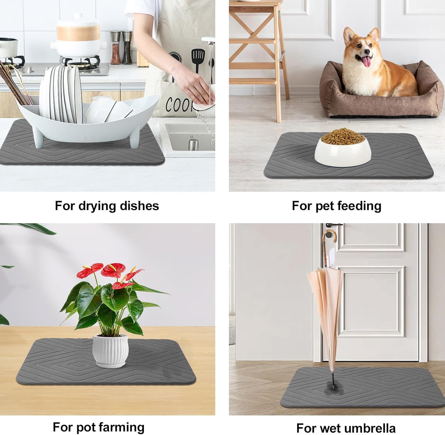 HUMIGA 24x15 grey stone mat looks sleek and sturdy.