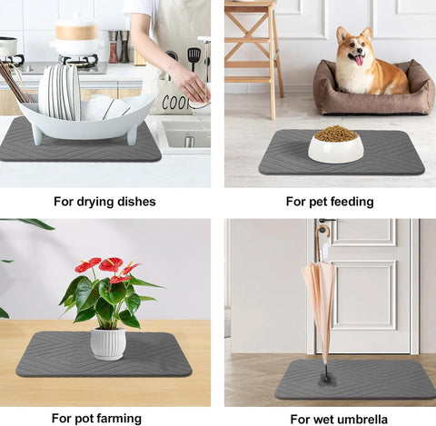 HUMIGA 24x15 grey stone mat looks sleek and sturdy.