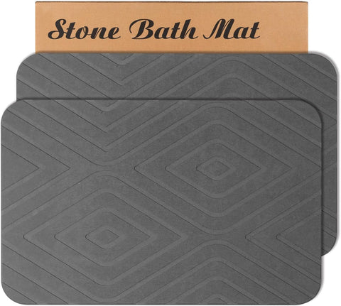 HUMIGA stone bath mat duo in bathroom, quick-drying and non-slip.